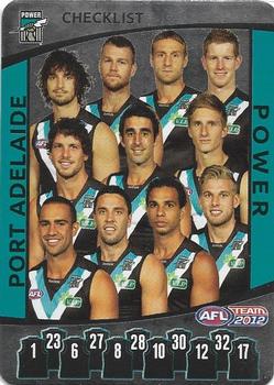 2012 Team Zone AFL Team - Team Checklists #NNO Port Adelaide Power Front